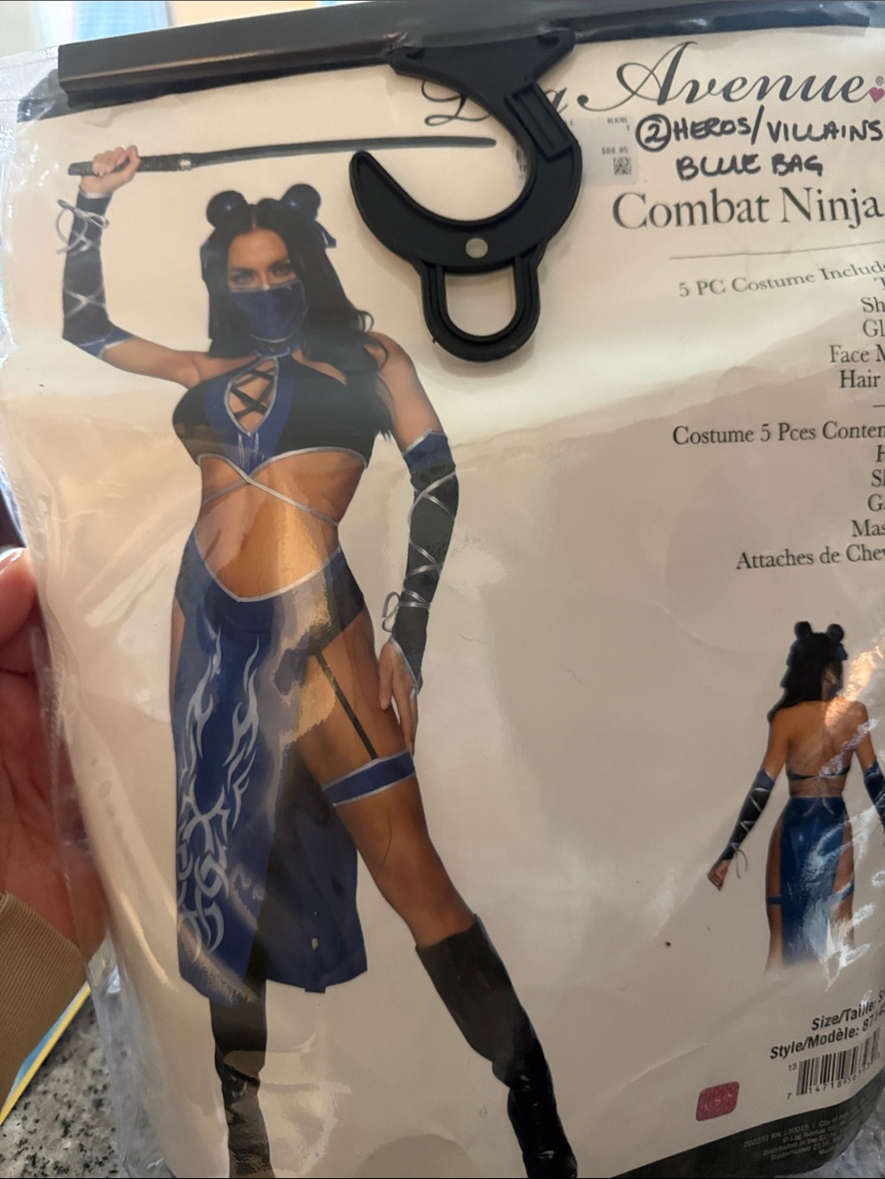 Leg Avenue Blue Combat Ninja Chemise with Strappy Details